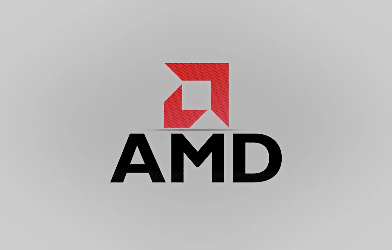 Фото обои красный, серый, фон, логотип, AMD