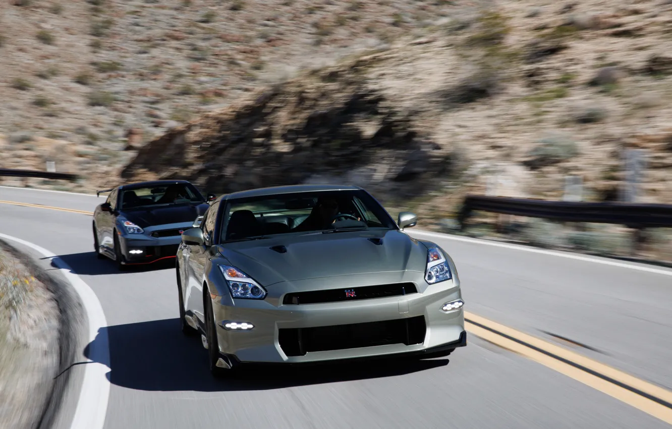 Фото обои Nissan, GT-R, road, speed, R35, front view, Nissan GT-R Nismo, 2023