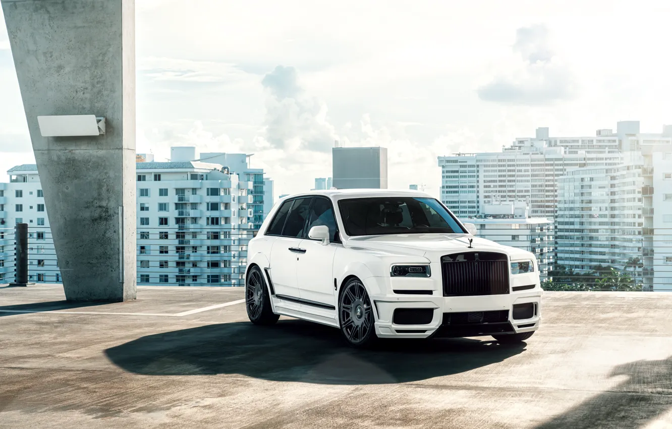 Фото обои Rolls Royce, White, SUV, Elite, Cullinan