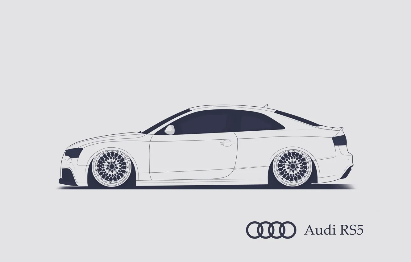 Фото обои Audi, RS5, Minimalistic, SrCky Design