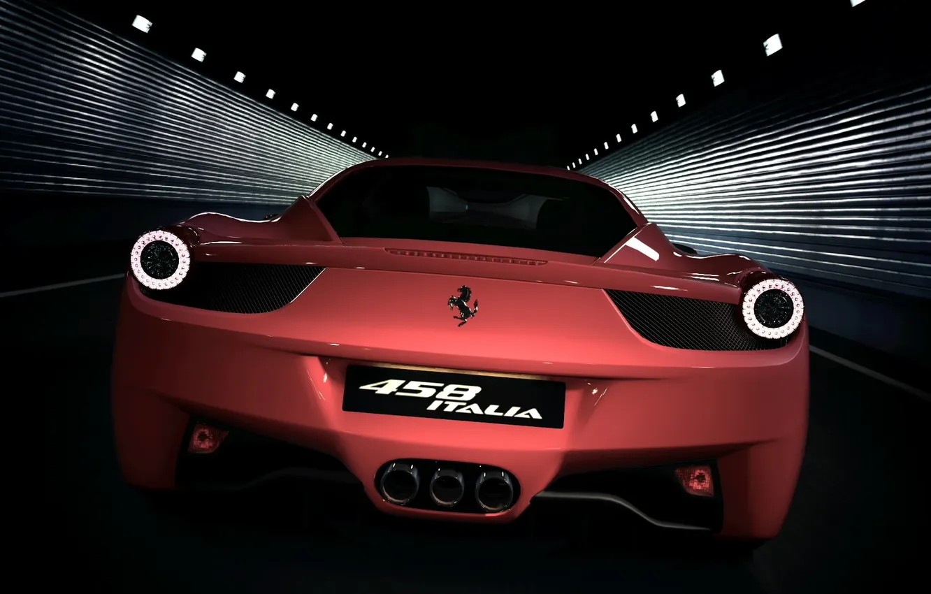 Фото обои зад, Ferrari, спорткар, 458Italia
