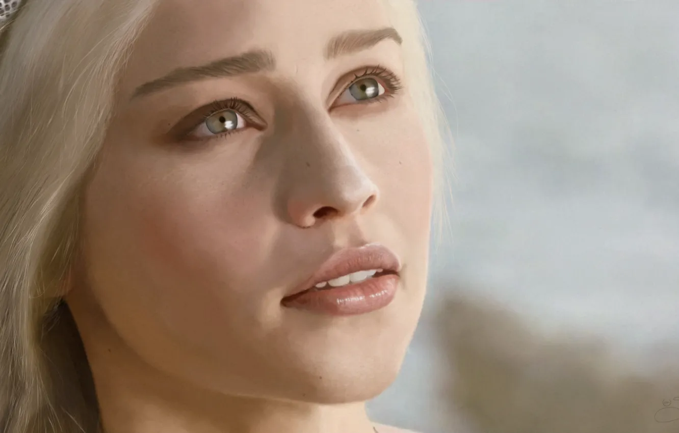 Фото обои взгляд, лицо, Game of Thrones, Emilia Clarke, Daenerys Targaryen, эмилия кларк