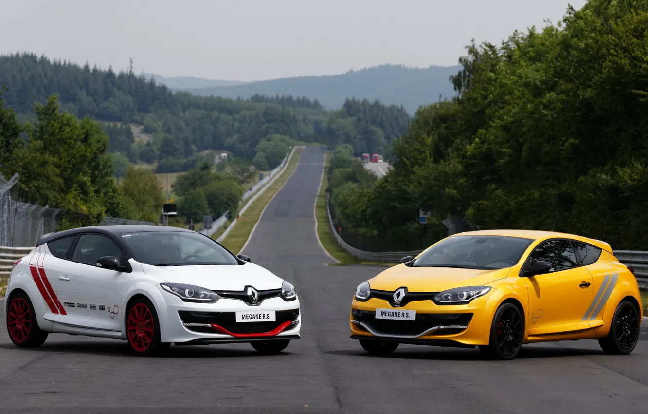 Фото обои Renault, 275, Mégane. R.S., white &ampamp; yellow