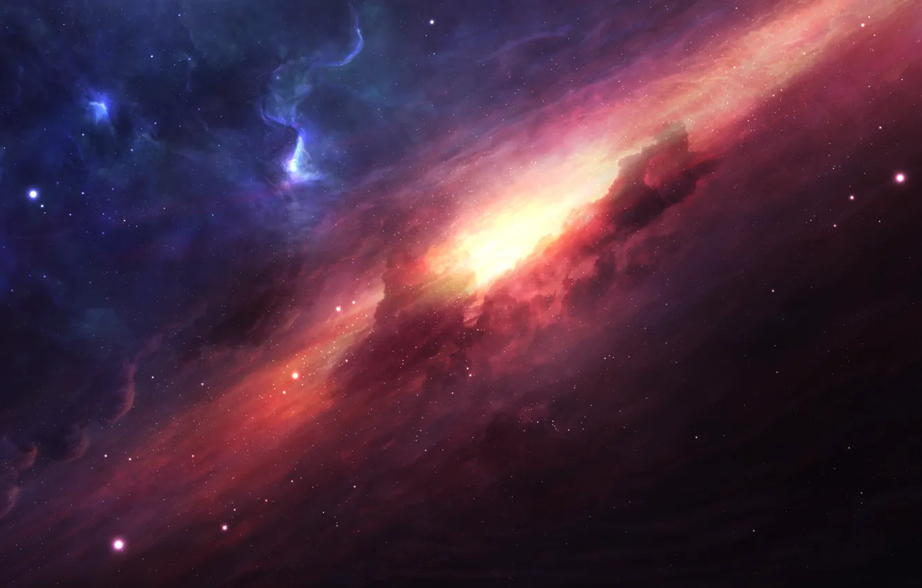 Фото обои Звезды, Космос, Туманность, Fantasy, Арт, Stars, Space, Art