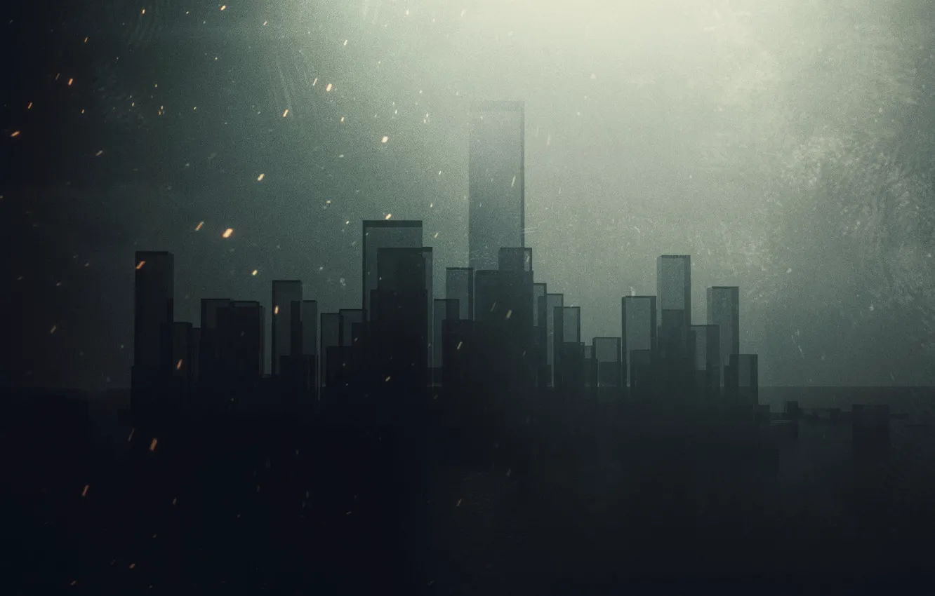 Фото обои Минимализм, Город, Фон, City, Архитектура, Art, Background, Concept Art