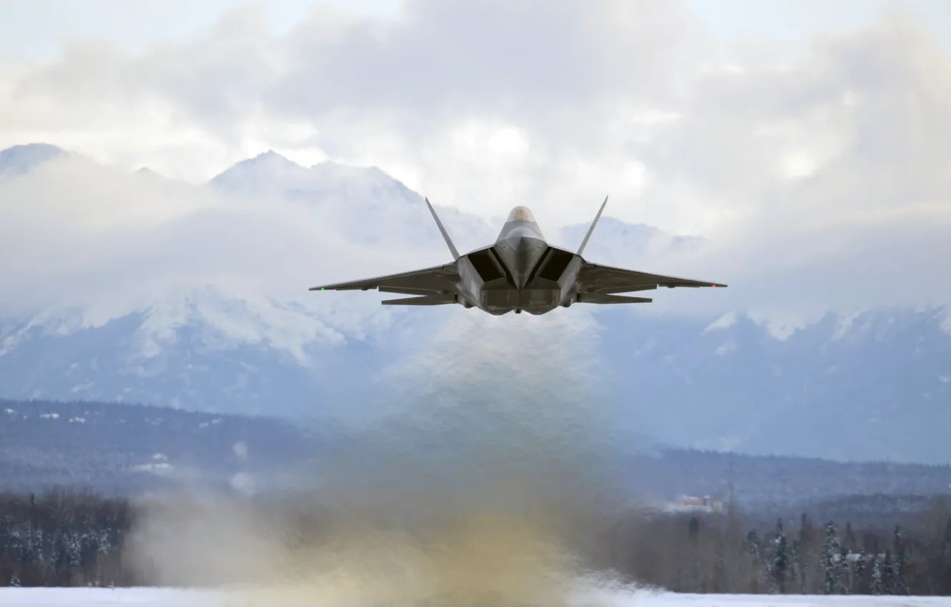 Фото обои F-22, Raptor, ВВС США, Lockheed/Boeing, многоцелевой истребитель пятого поколения