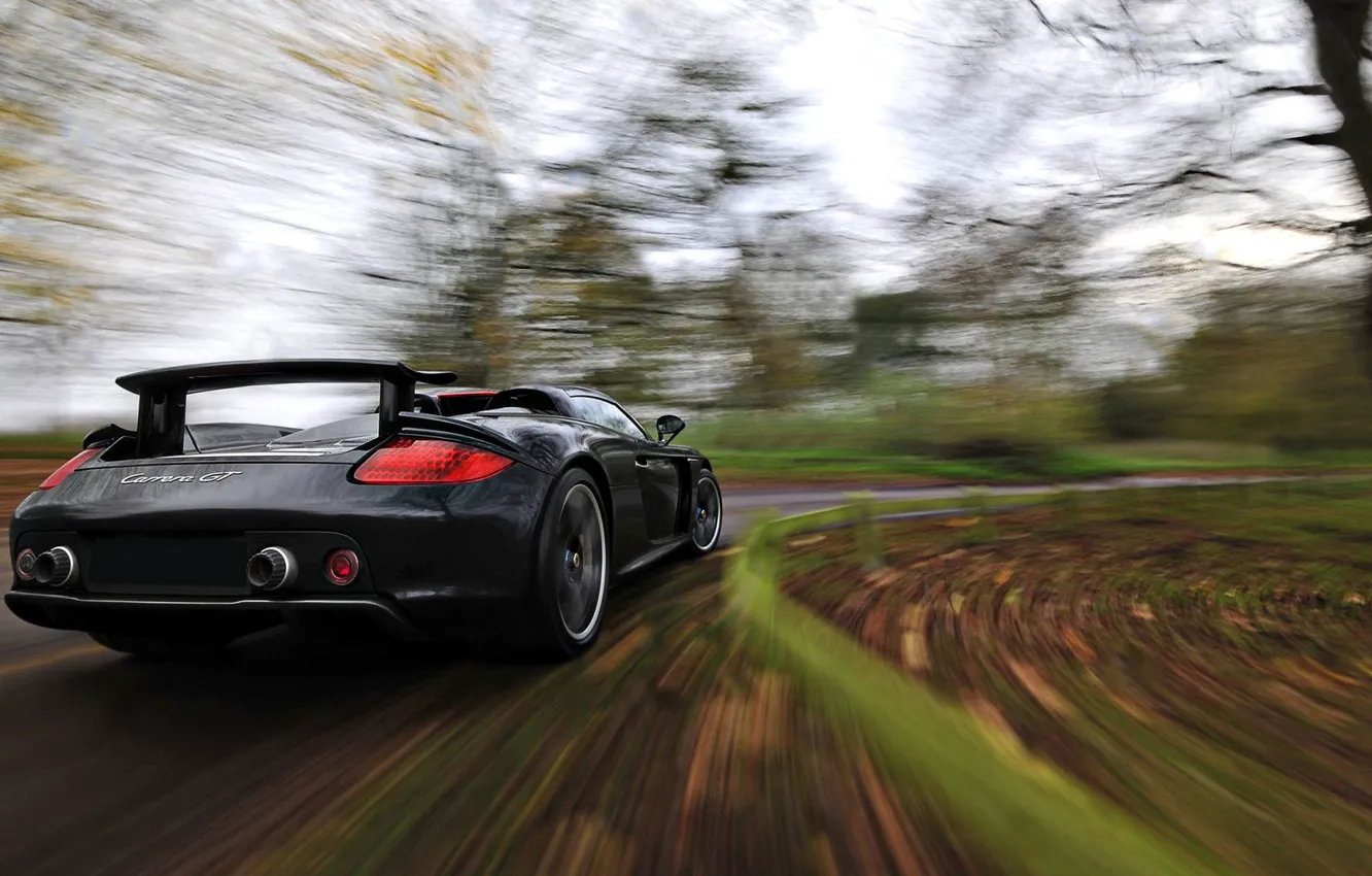 Фото обои Porsche, Поворот, Carrera GT