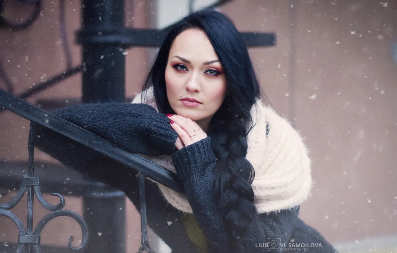 Фото обои зима, девушка, портрет, фэнтези, арт, зимний портрет, женский портретартфото