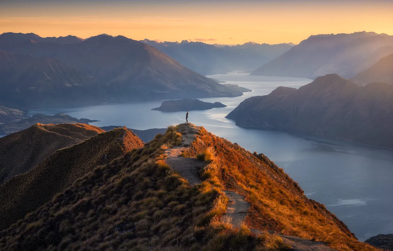 Фото обои autumn, sunrise, Roy’s Peak