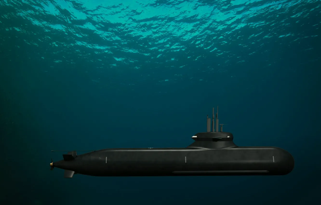 Фото обои субмарина, под водой, дизельная, ВМС Китая