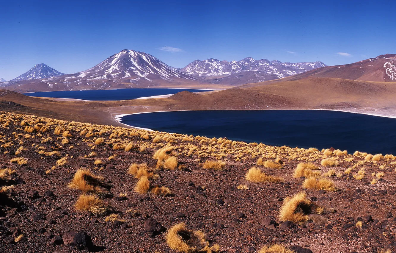 Фото обои горы, природа, Боливия, San Pedro de Atacama, Miscanti, geyzer, lagunas, Valle de la Luna