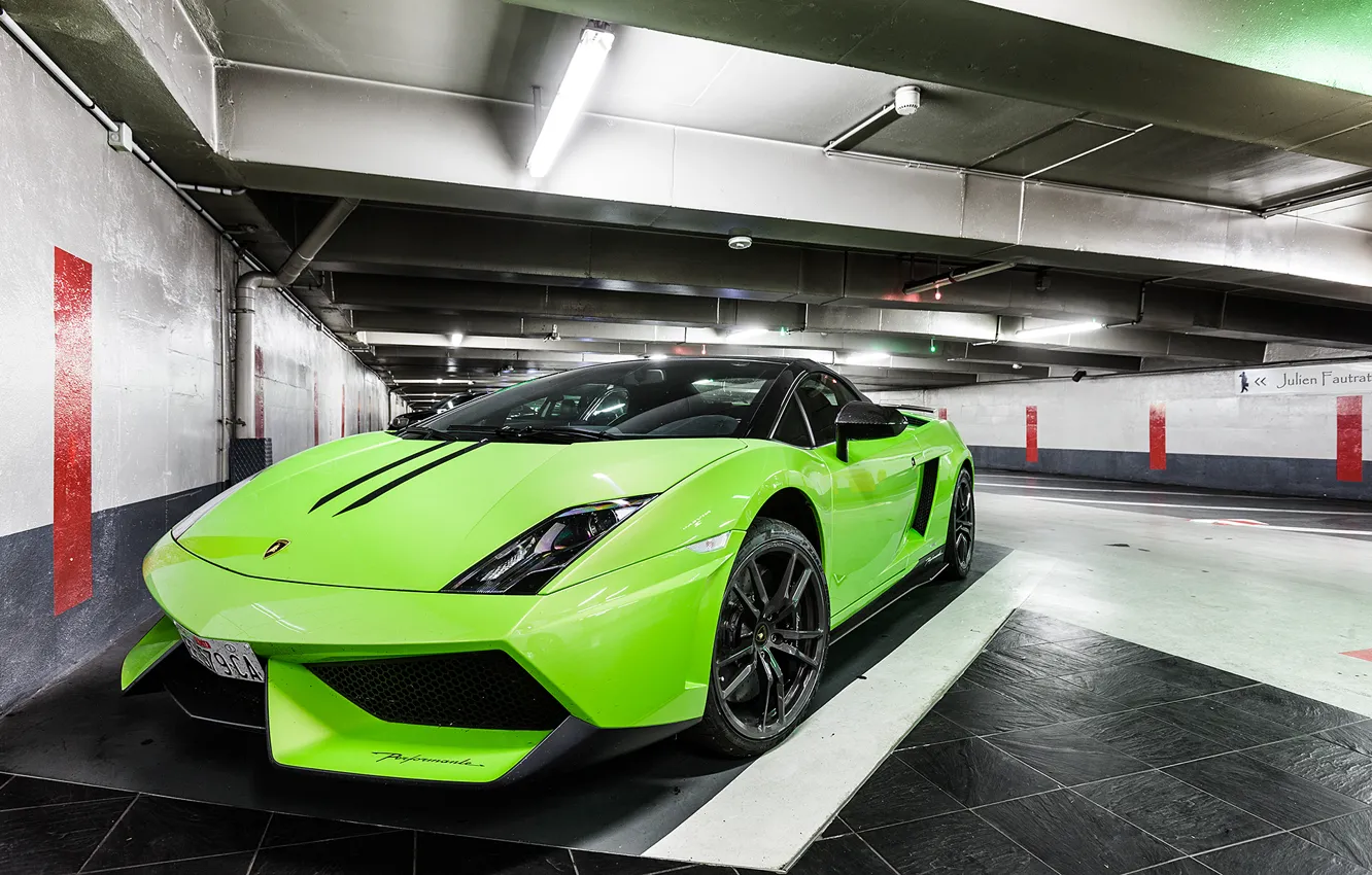 Фото обои авто, Lamborghini, суперкар, Gallardo, салатовый, Spyder, LP570-4, Performante