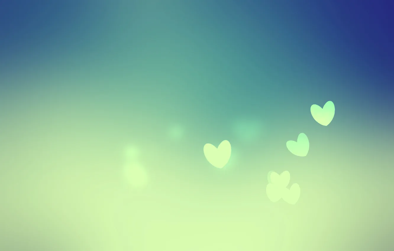 Фото обои зеленый, фон, сердечки, hearts
