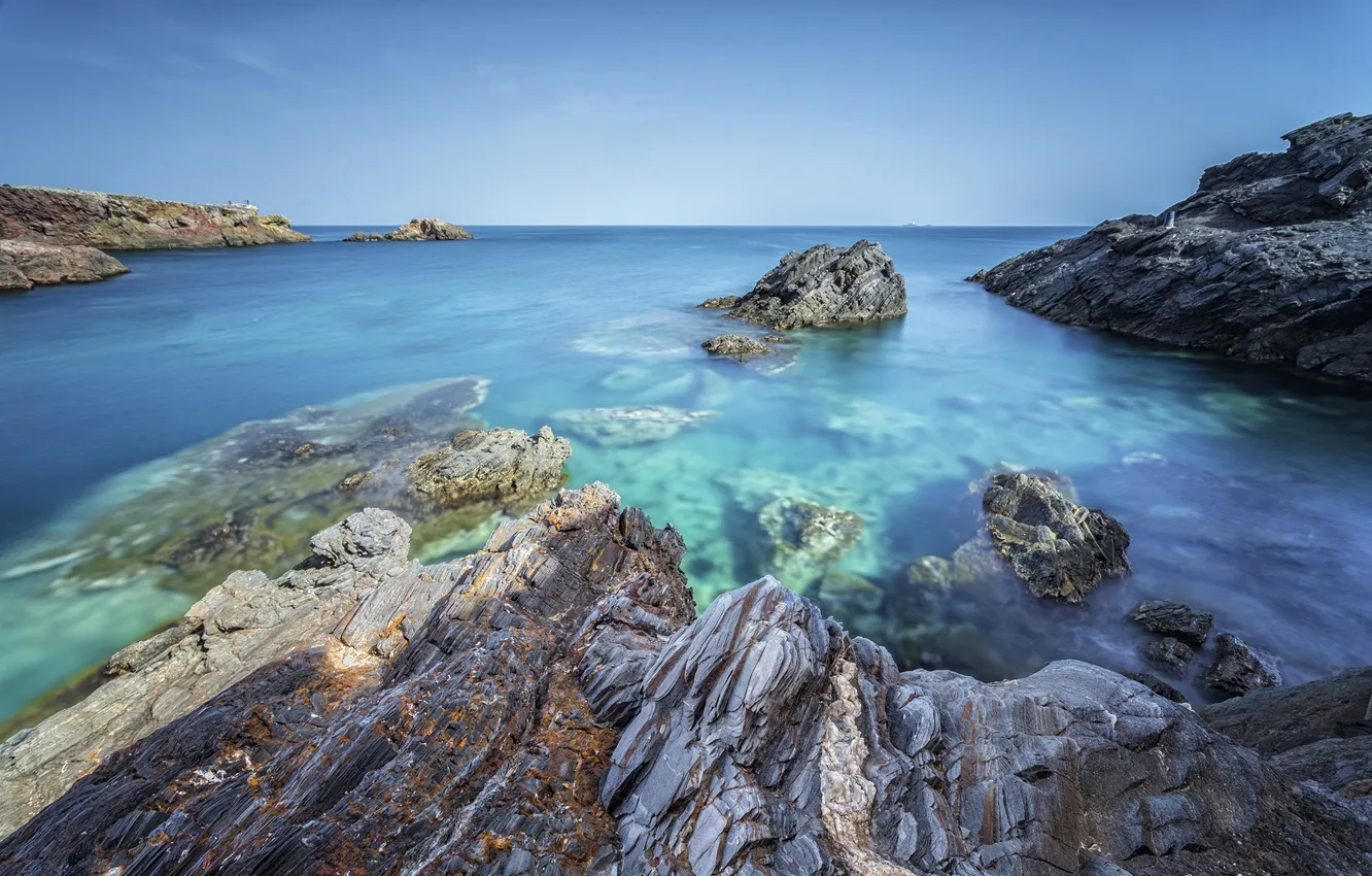 Фото обои море, скалы, Испания, Cabo de Palos, Murcia