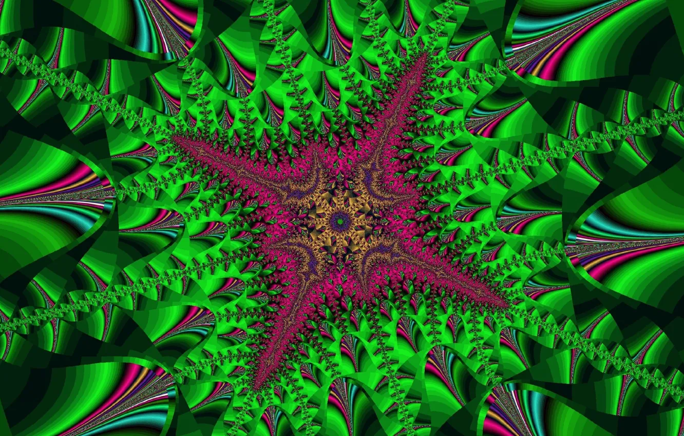 Фото обои зеленый, яркие, малиновый