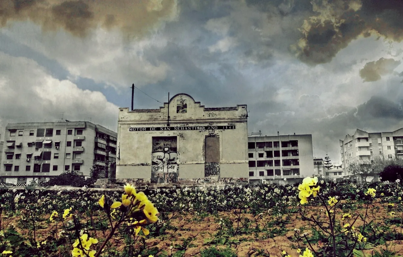 Фото обои SPAIN, FLOWERS, CLOUDS, HOUSE, ALFAFAR, AMVC