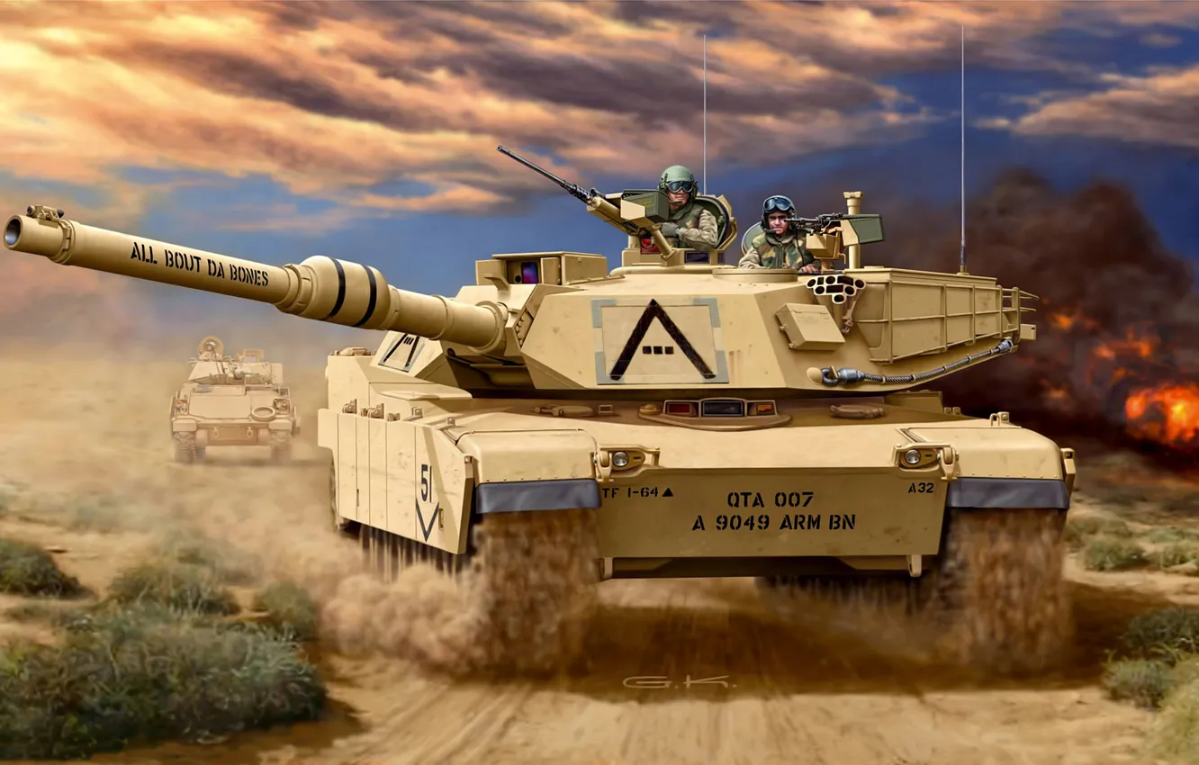 Фото обои пушки, арт, танк, США, стоит, боевой, американский, морской