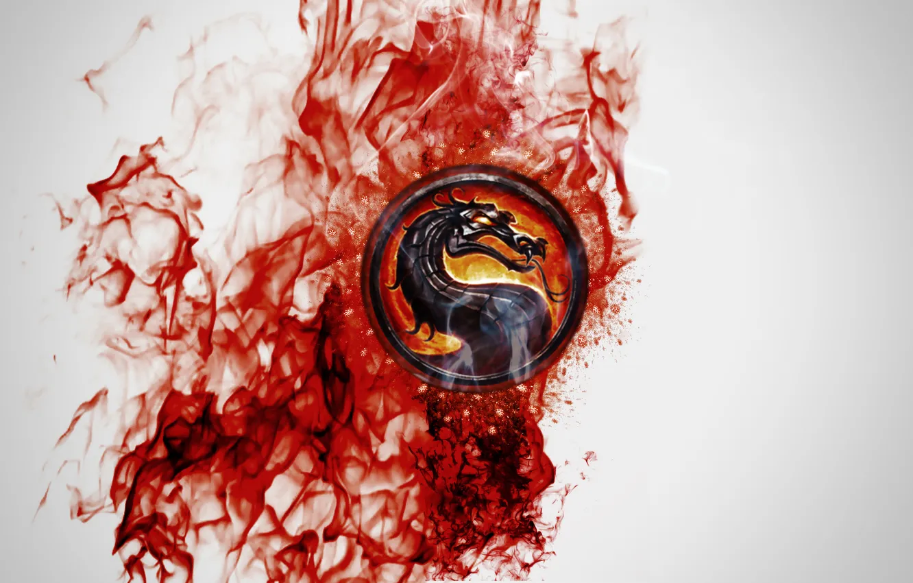 Фото обои огонь, дракон, арт, профиль, fire, Mortal Kombat, Dragon Logo