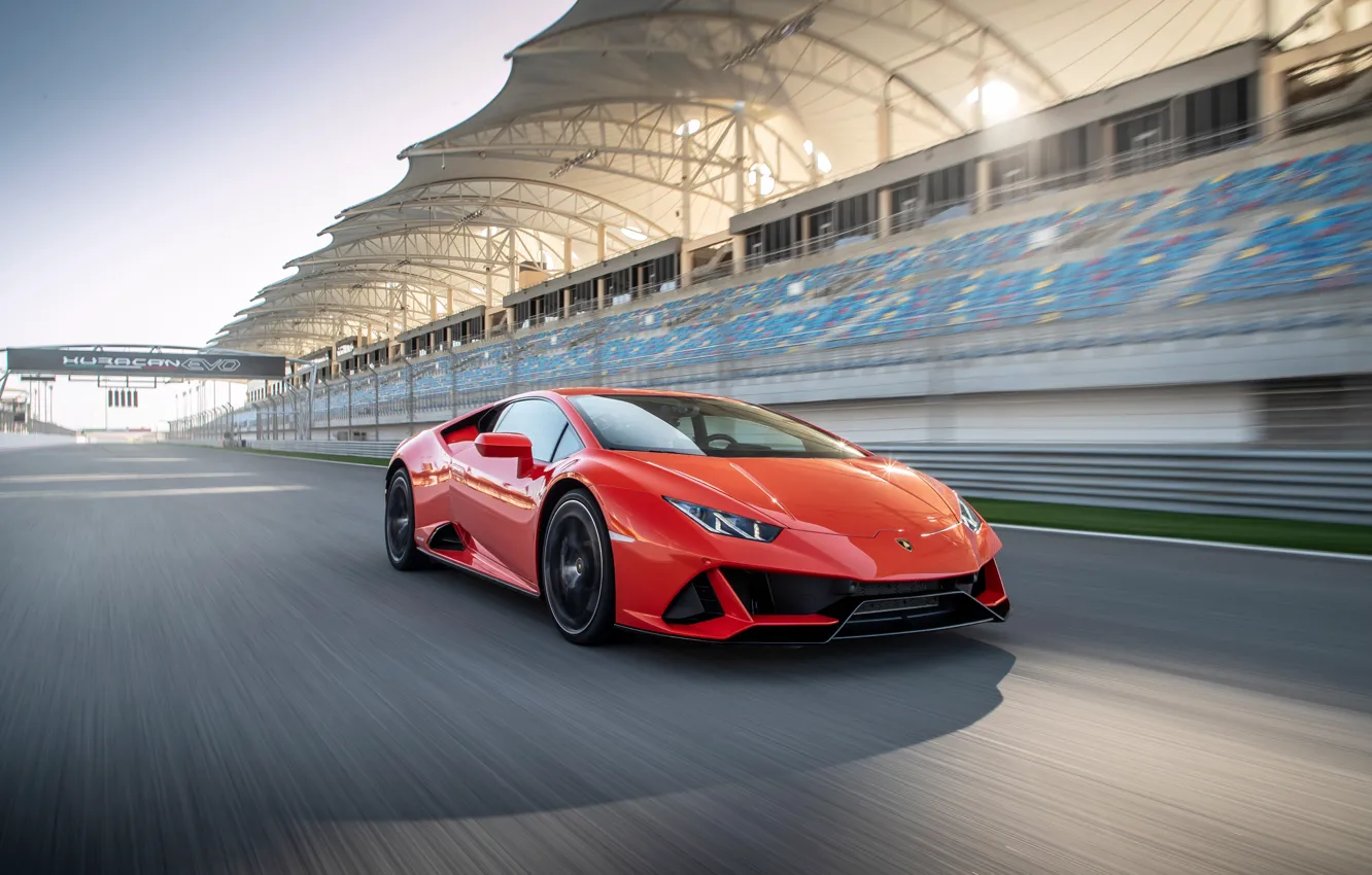 Фото обои скорость, суперкар, Evo, Huracan, 2019, Lamborghini Huracan Evo