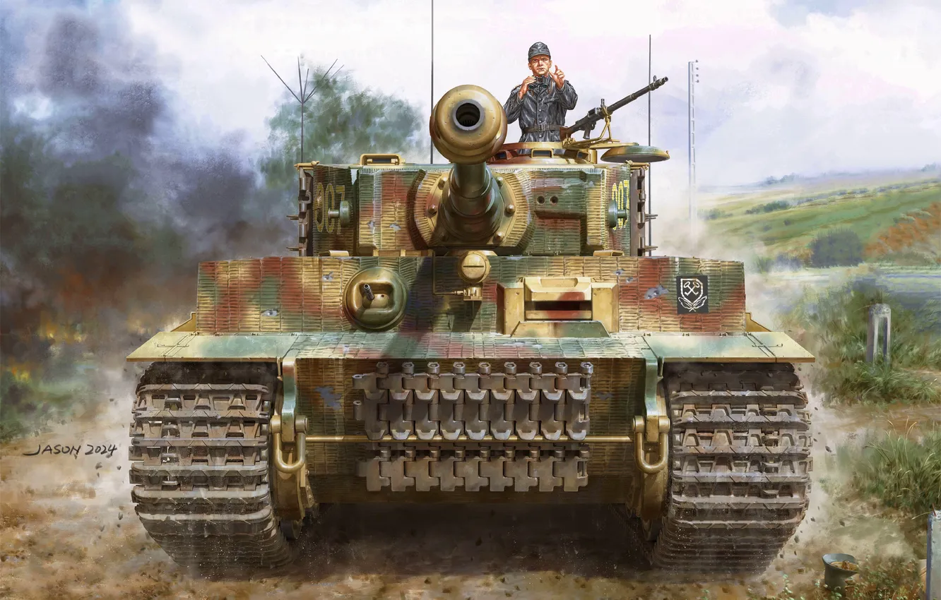 Фото обои Германия, Танк, Tiger 1, Тяжёлый Танк, Третий Рейх, Schwere SS-Panzerabteilung 101
