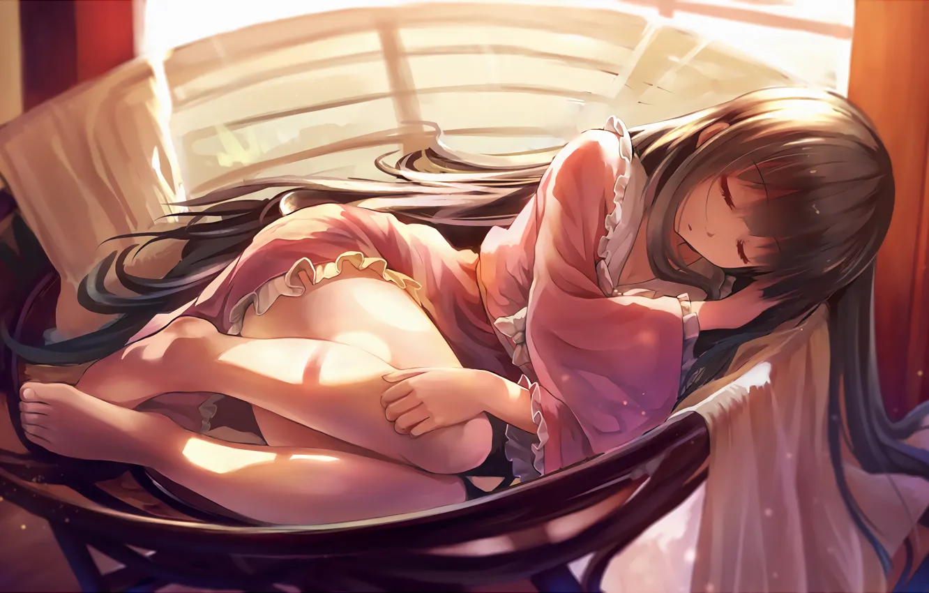 Фото обои girl, long hair, dress, brown hair, anime, beautiful, pretty, Touhou