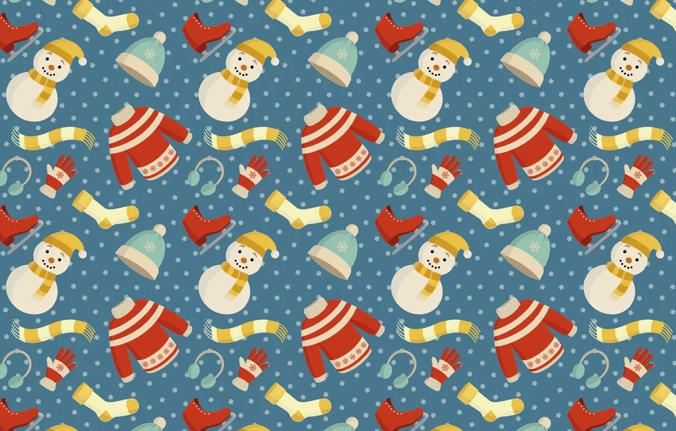 Фото обои фон, Рождество, Новый год, снеговик, christmas, background, pattern, merry