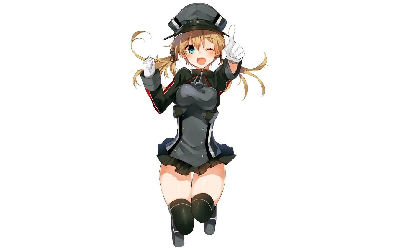 Фото обои girl, sexy, thighhighs, long hair, dress, anime, beautiful, pretty