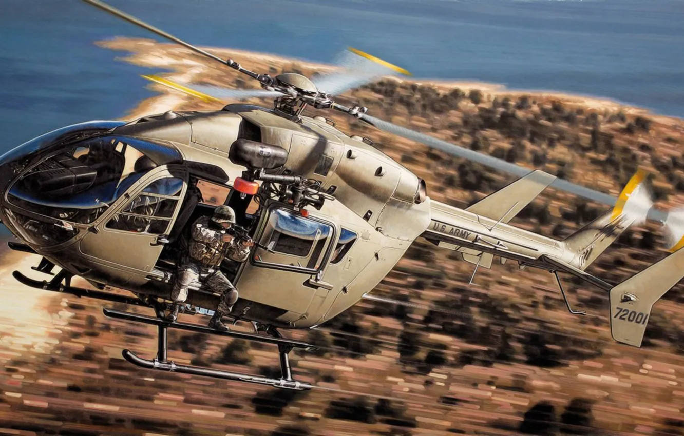 Фото обои art, painting, aviation, Eurocopter UH-72 Lakota