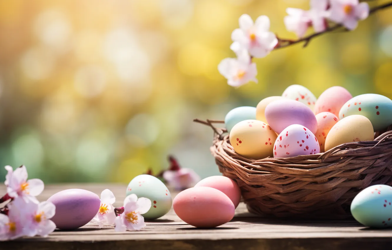 Фото обои цветы, яйца, весна, colorful, Пасха, happy, flowers, spring