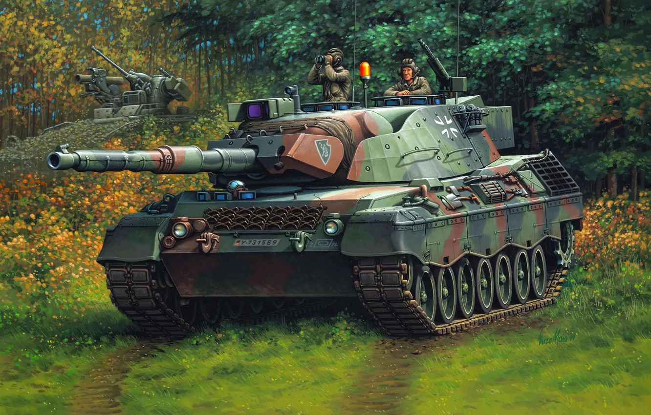 Фото обои рисунок, танк, германия, Enzo Maio, бундесвер, леопард 1