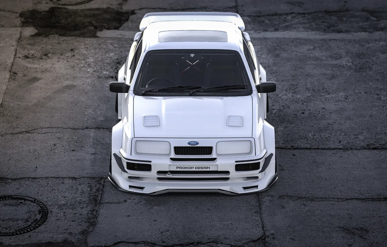 Фото обои Ford, Авто, Белый, Машина, Рендеринг, Concept Art, Transport & Vehicles, Rostislav Prokop