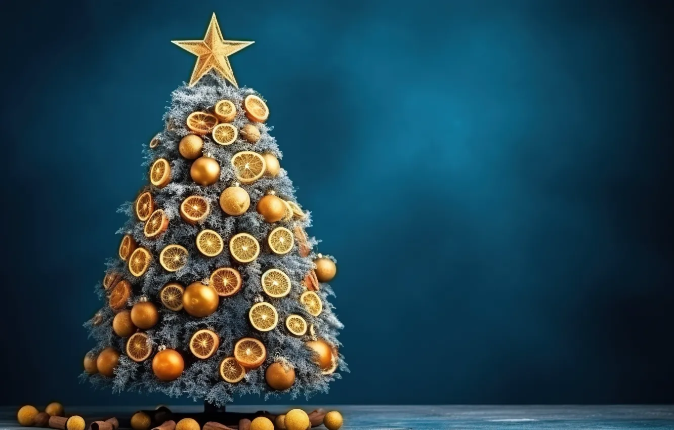 Фото обои украшения, елка, Новый Год, Рождество, new year, Christmas, tree, orange