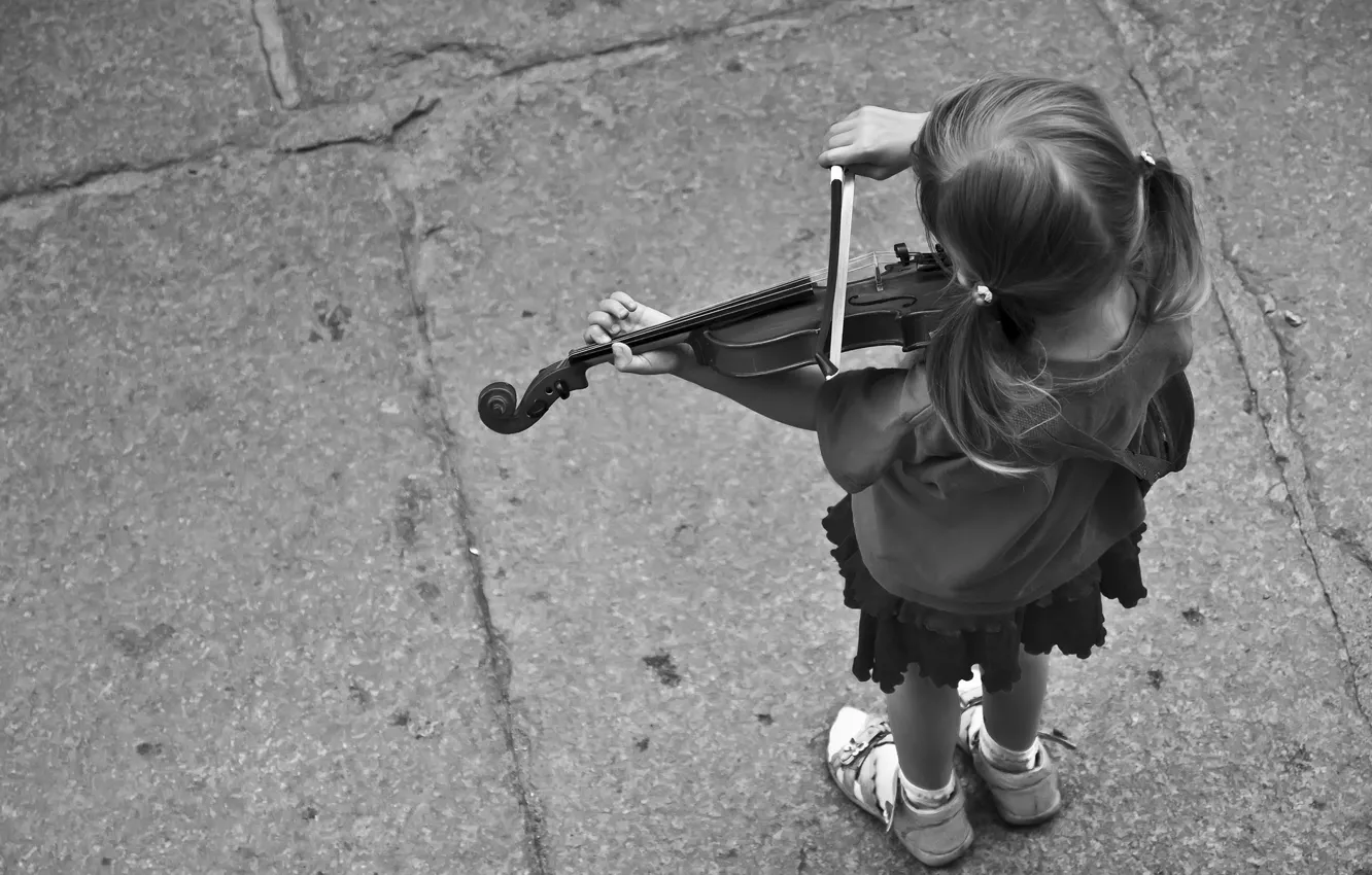 Фото обои music, girl, Violin