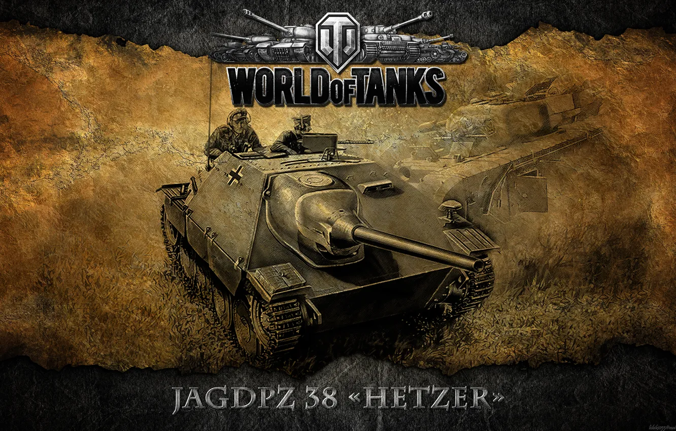 Фото обои Германия, танк, танки, WoT, World of Tanks, ПТ-САУ, Hetzer