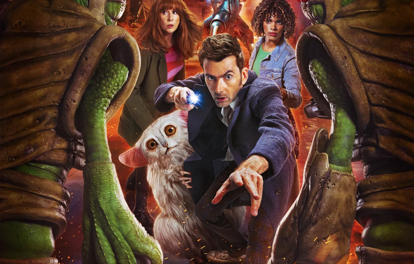 Фото обои фантастика, женщина, мужчина, пришельцы, Doctor Who, космический корабль, sci-fi, инопланетяне