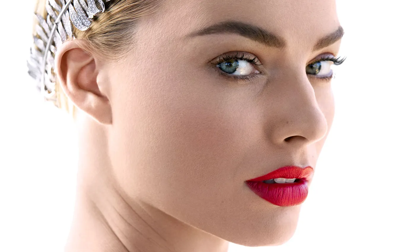 Фото обои взгляд, девушка, лицо, губы, Margot Robbie
