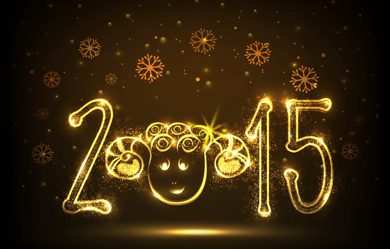 Фото обои golden, New Year, Happy, С Новым Годом, 2015