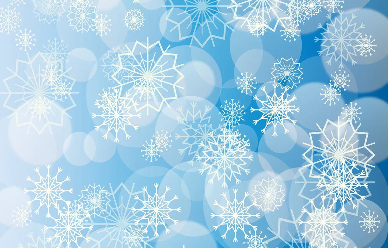 Фото обои снежинки, узоры, голубой фон