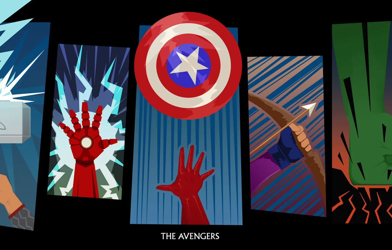 Фото обои Hulk, Iron Man, Captain America, Thor, The Avengers, Hawkeye