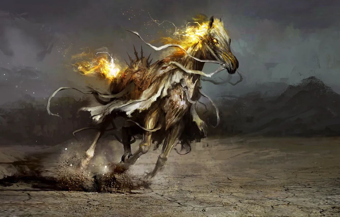 Фото обои конь, арт, чума, Daniel Kamarudin