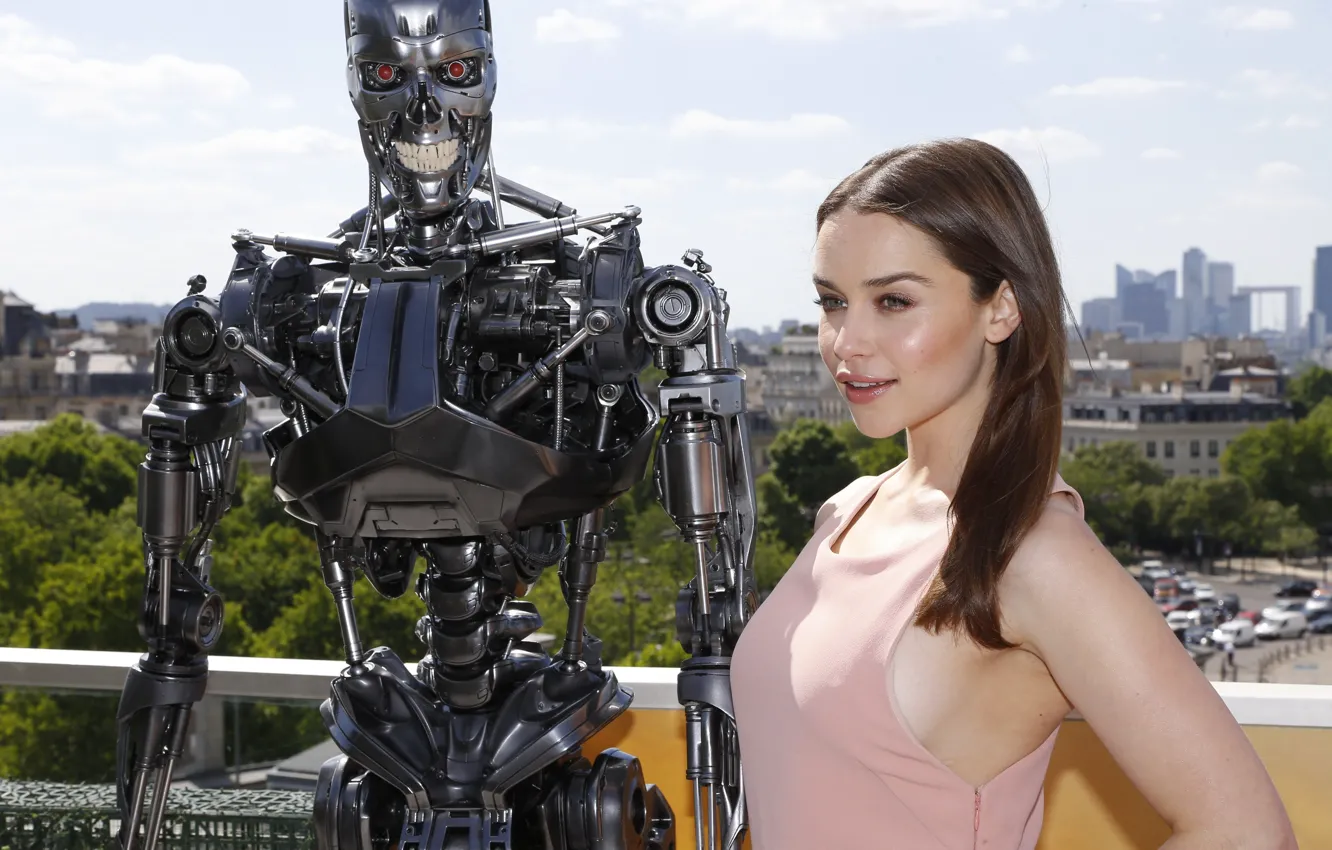 Фото обои робот, актриса, Emilia Clarke, Эмилия Кларк