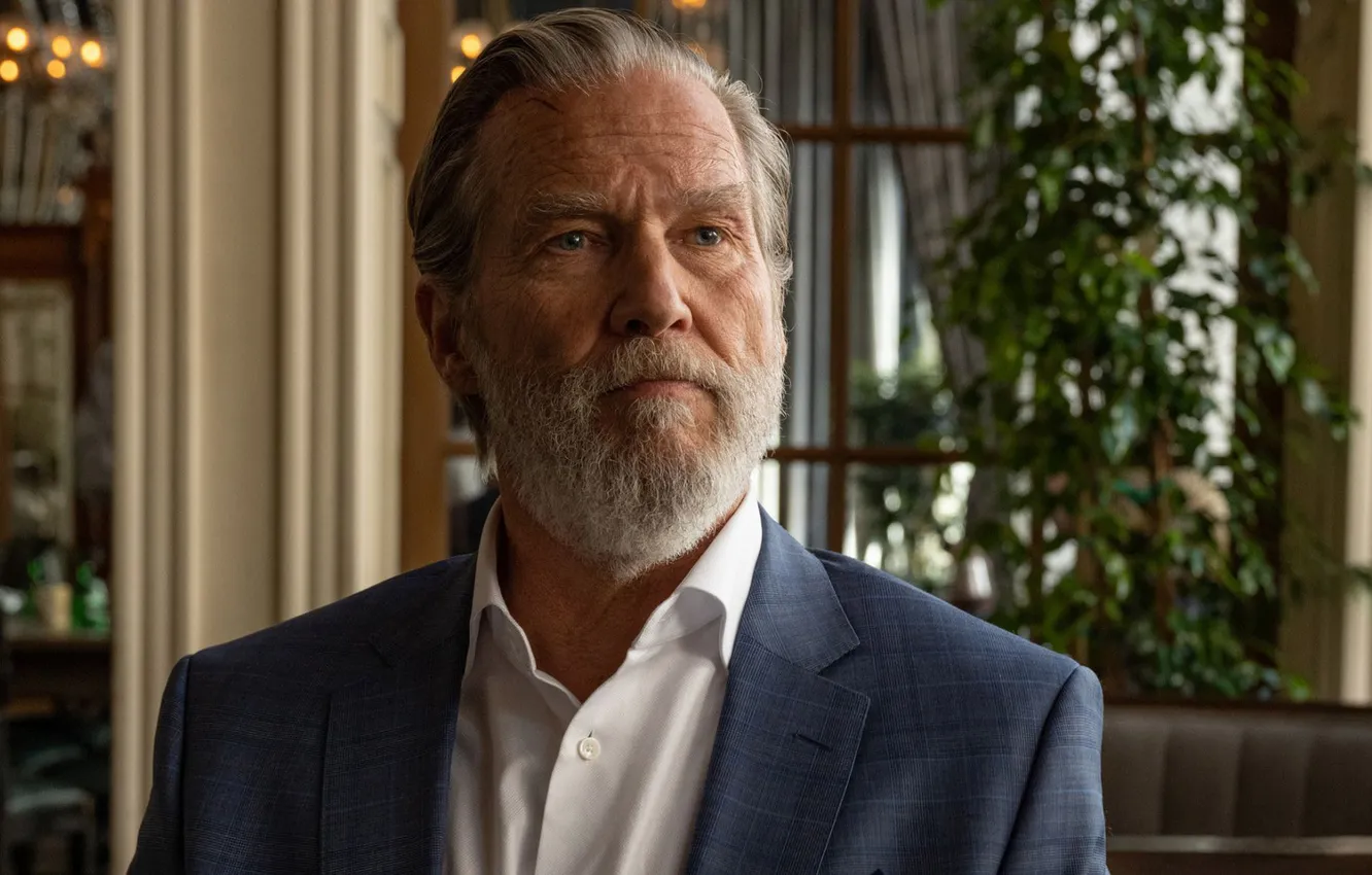 Фото обои портрет, рубашка, борода, актёр, пиджак, Джефф Бриджес, Jeff Bridges