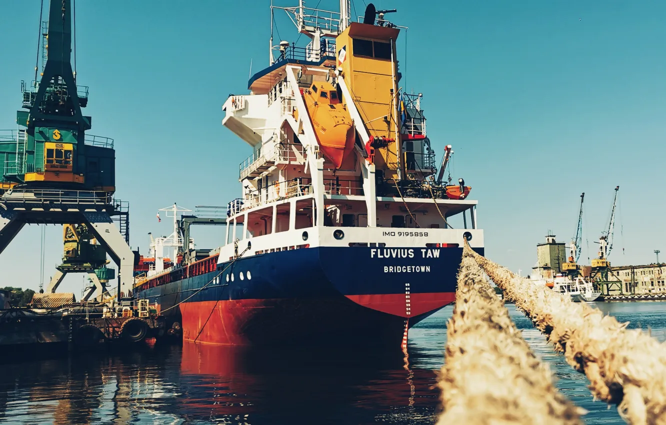 Фото обои море, лето, река, корабль, Судно