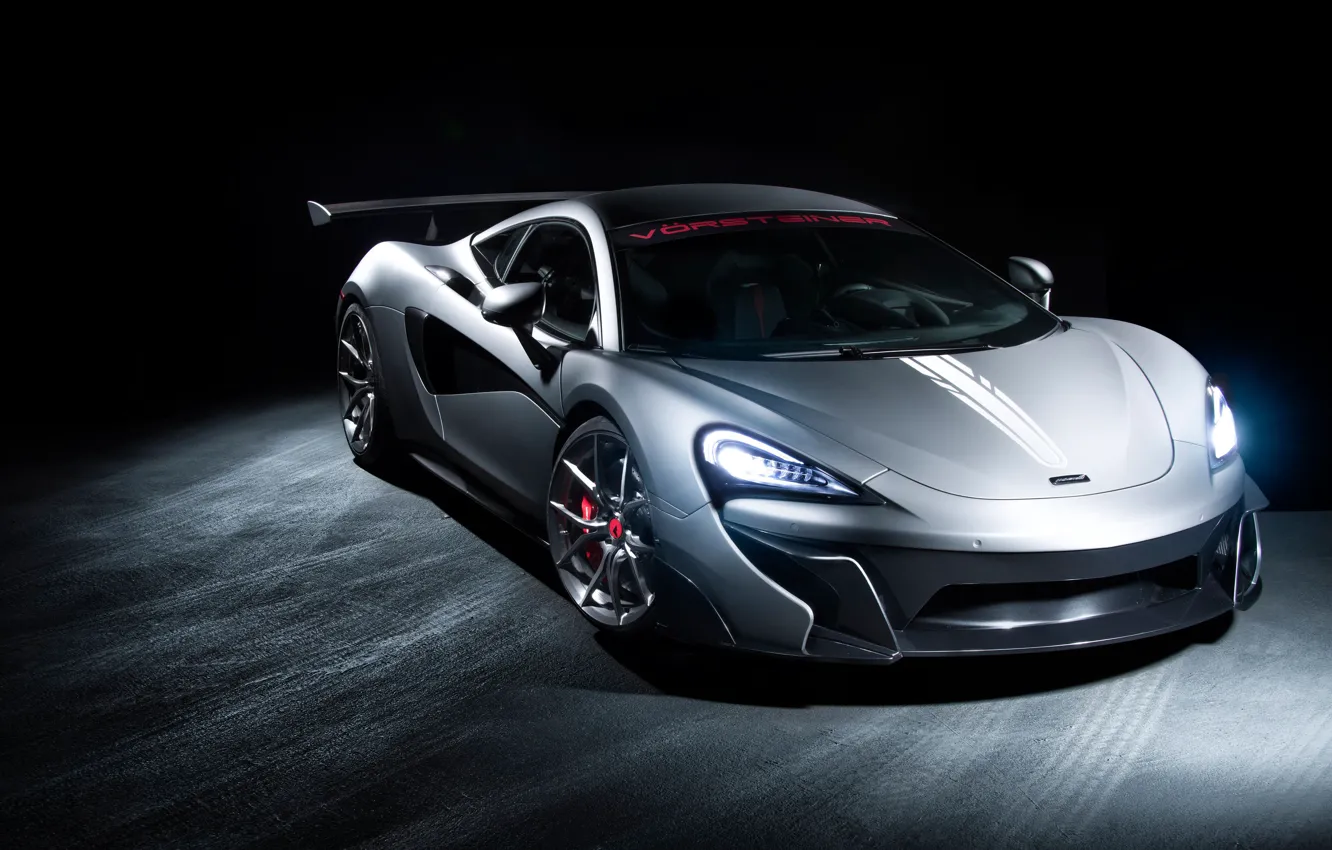 Фото обои McLaren, Light, Gray, Sight, LED, 570S