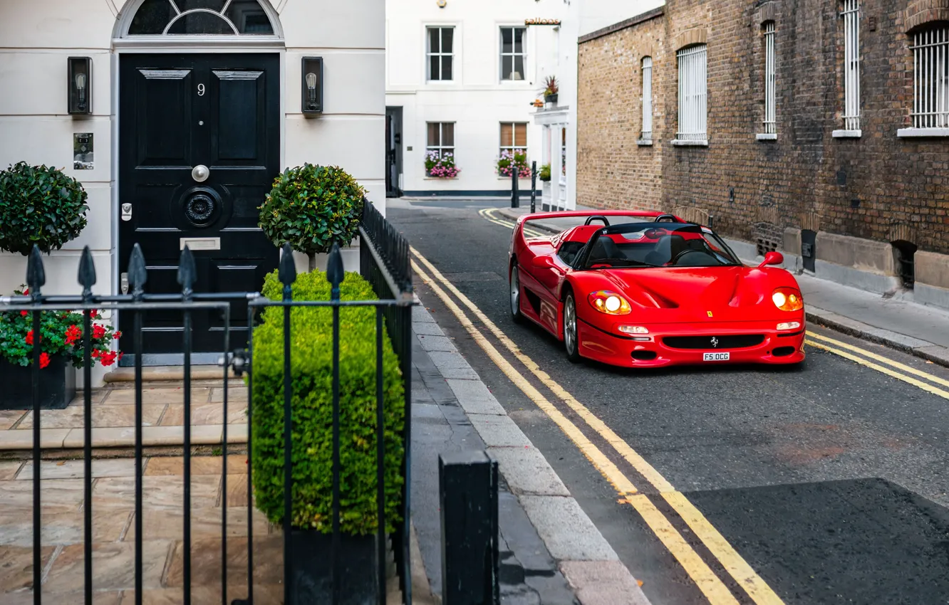 Фото обои Ferrari, red, supercar, F50, Ferrari F50