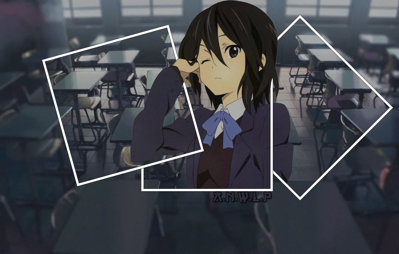 Фото обои девушка, аниме, класс, школа, кабинет, madskillz, связь сердец, Инаба Химэко