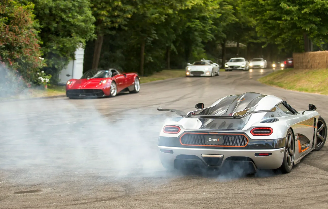 Фото обои Koenigsegg, drift, supercar, smoke, power, spyker, burnout, Agera