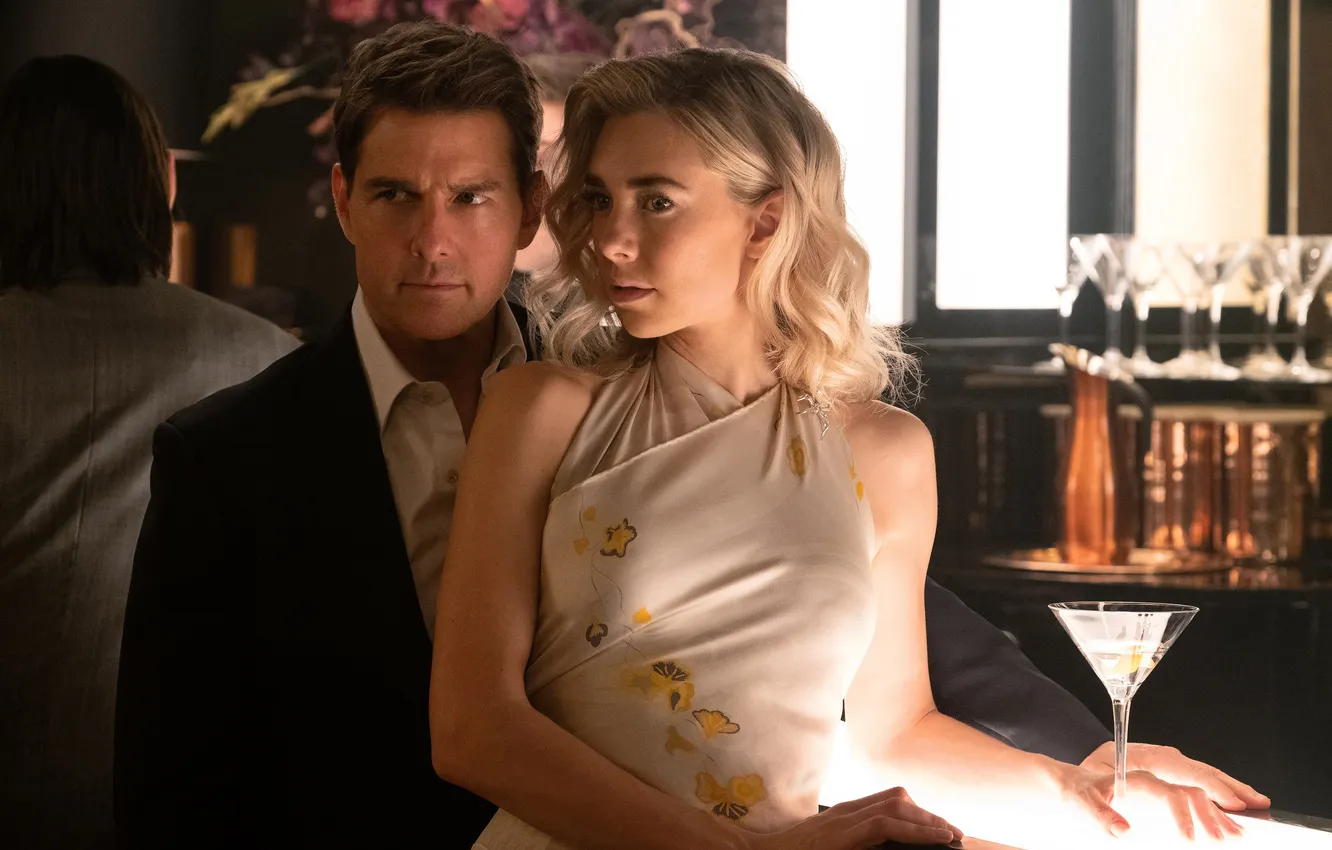 Фото обои кадр, пара, боевик, Том Круз, Tom Cruise, Ethan Hunt, Ванесса Кирби, Vanessa Kirby