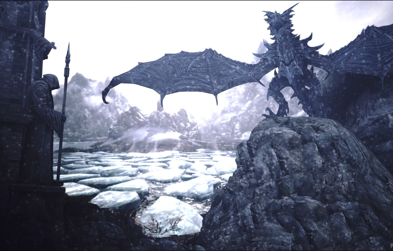 Фото обои games, dragon, Skyrim