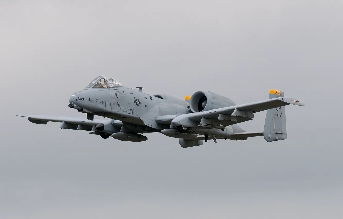 Фото обои небо, серый, A-10C Thunderbolt II, боевой самолёт